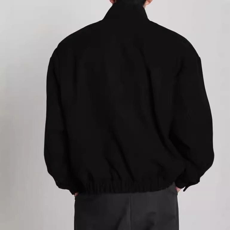 2024 Men's High-End Wool Stand Collar Jacket - Trendy Korean Style for Spring & Autumn