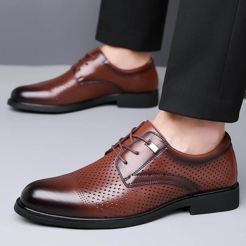 

2025 summer hollow business casual leather shoes men s classic leather comfortable men s shoes trend 44