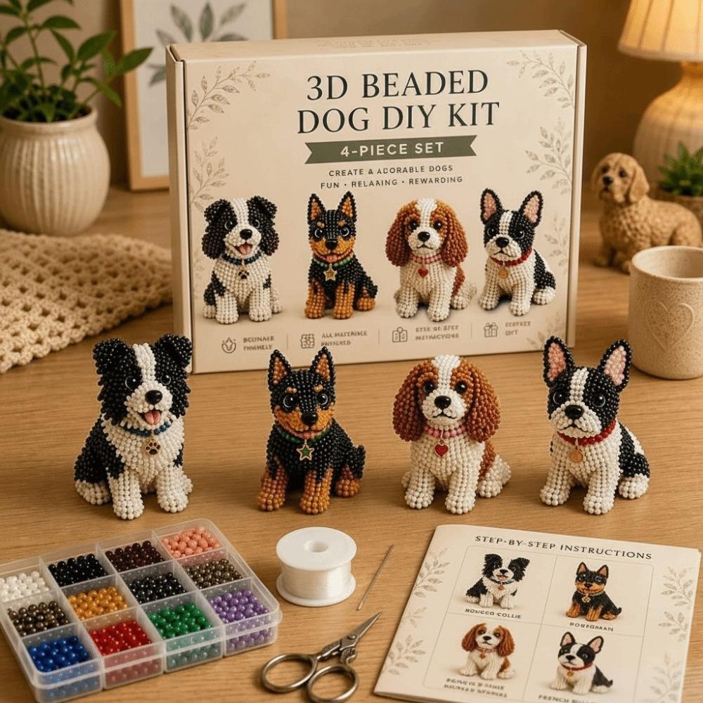 Cuentas Pequeñas Kit de Animales con Cuentas 3D Diseño Lindo Manualidad Creativa Kit de Arte con Cuentas Hecho a Mano Kit de Manualidades con Cuentas Forma de Animal Kit de Manualidades con Cuentas DIY Decoración del Hogar