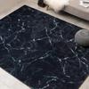 Hagiwara Rug Carpet Marble Pattern Black 130 X 190cm Washable Flannel Korean Interior Approx. Anti-Slip