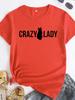 Crazy Lady Cat Print Women T Shirt Short Sleeve O Neck Loose Women Tshirt Ladies Tee Shirt Tops Camisetas Mujer