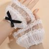 2 Pairs Quick Wear Detachable Lace Hand Sleeves for JK Uniform and Daily Use Comfortable Ruffled Floral Lace Wrist Cuffs
