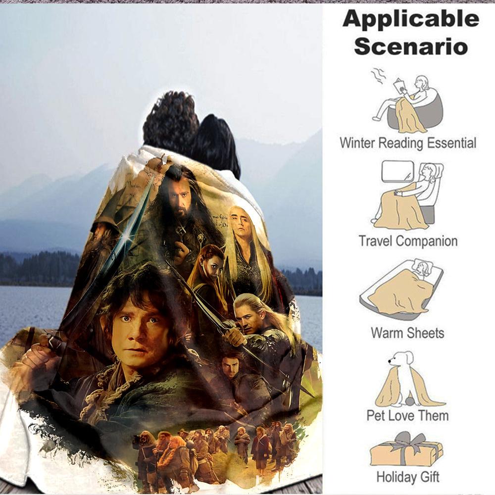 1pc The Lord of the Rings Blanket Lightweight Flannel Throw For Sofa, Bed, Travel, Camping, Livingroom, Office, Couch, Chair, And Bed