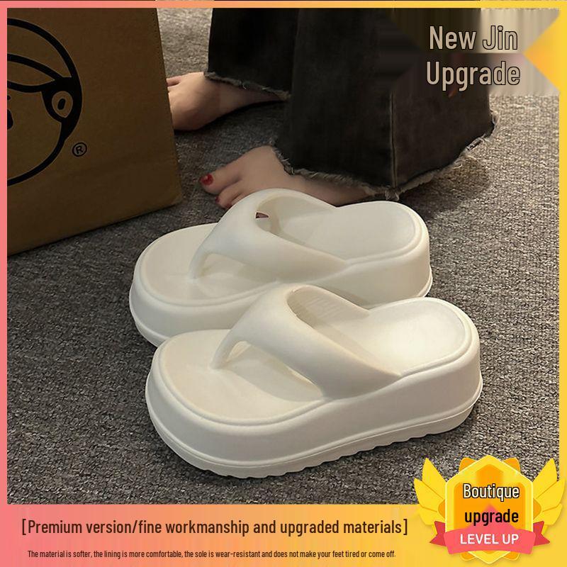 Damen EVA Zehensandalen mit dicker Sohle - 7cm Höhenboost, Rutschfest, Weiche Sohle mit Zehensteg, Perfekt für den Sommer im Freien