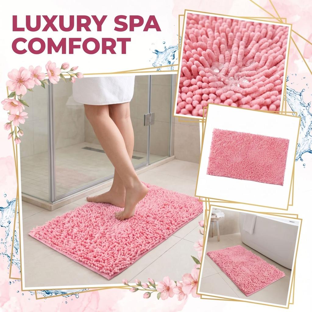 Chenille-Badezimmerteppich 40x60cm Saugfähig Rutschfest Badezimmerteppich Fußmatte Weiche Textur Mikrofaser-Fußbodenmatte