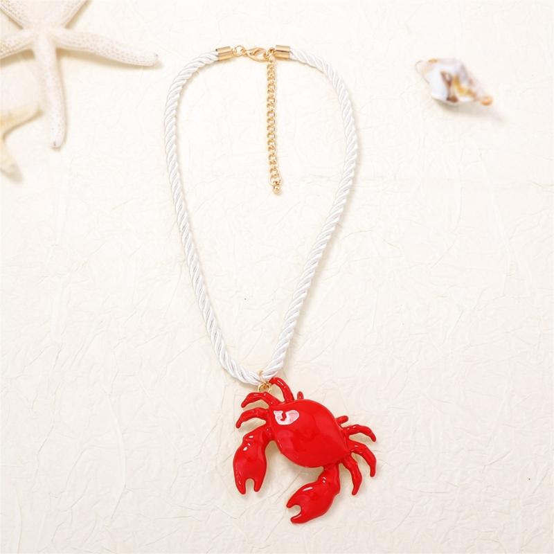 Collana Trendy con Ciondolo Granchio Multicolore Catena Clavicola in Lega Multicolore Gioiello Statement Per Uso Quotidiano