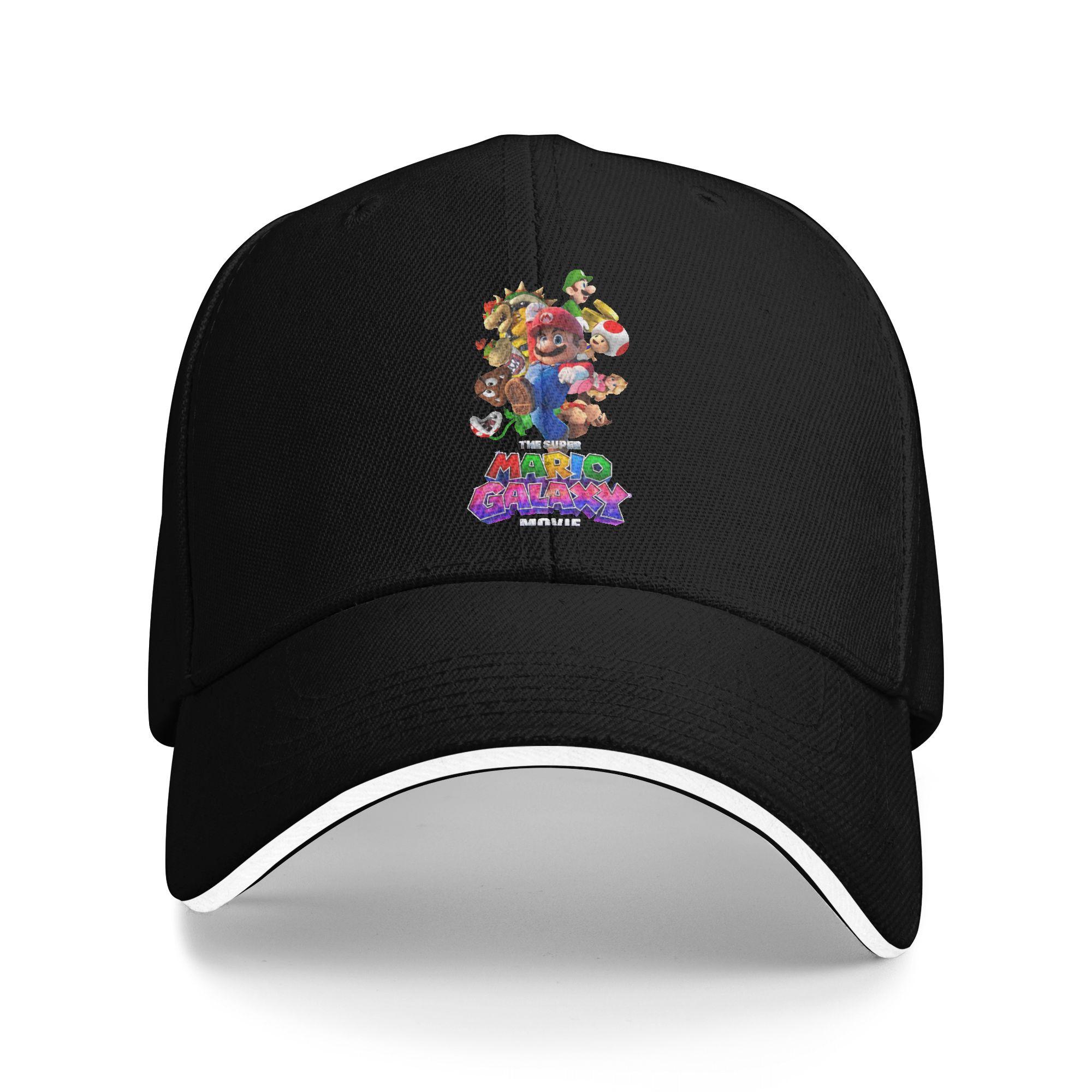 

The Super Marios Galaxy Movie Film Baseball Caps Hip Hop Sandwich Cap Unisex Breathable Sun Cap Outdoor One Size чёрный