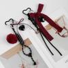 Retro Handmade Knitted Bowknot and Heart Charm Key Holder Bag Pendant Accessories Stylish Car Key Ring for Daily Use