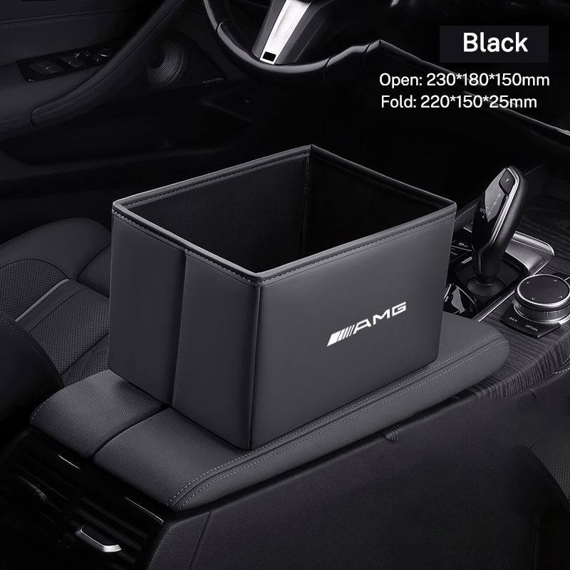 Multi-use Car Folding Trash Can Garbage Portable Storage Bag Keychain For Mercedes Benz AMG A C E V R Class GLC SLK SL Vito RW7