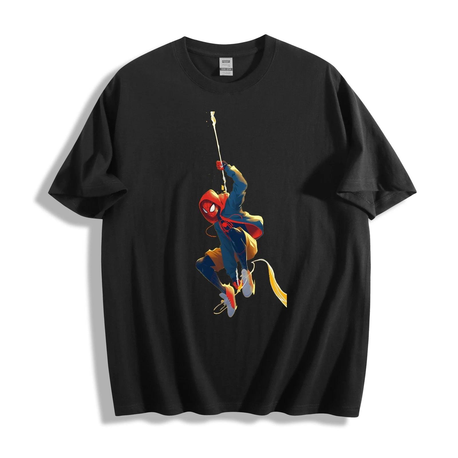 Spider-Man Miles Morales T-Shirt - Dynamic Red Splash Design Unisex Tee S