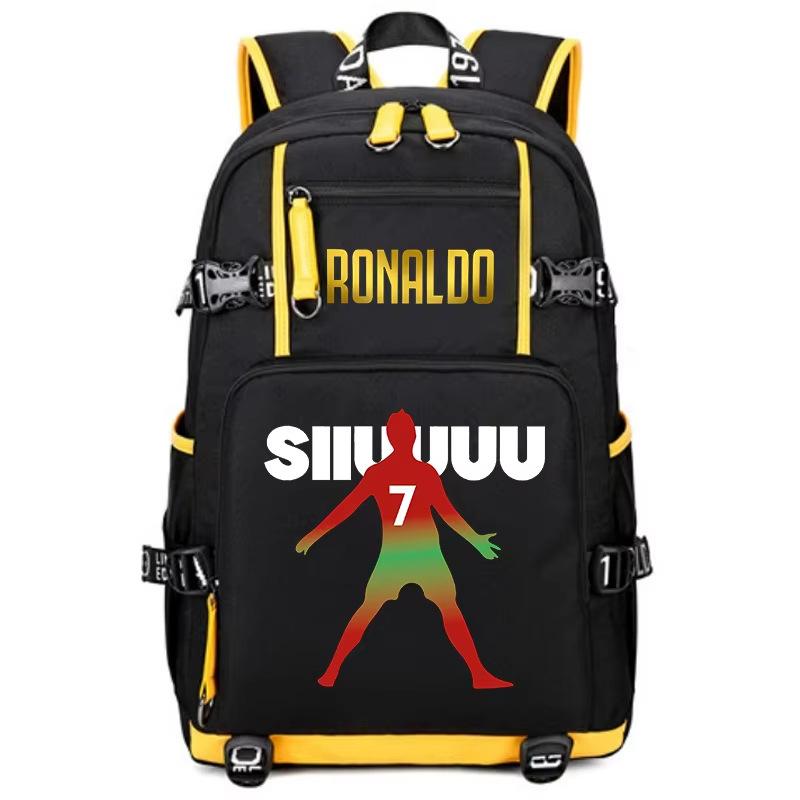 Football Star Peripheral Personality Print Youth Backpack Large Capacity Student Bag
