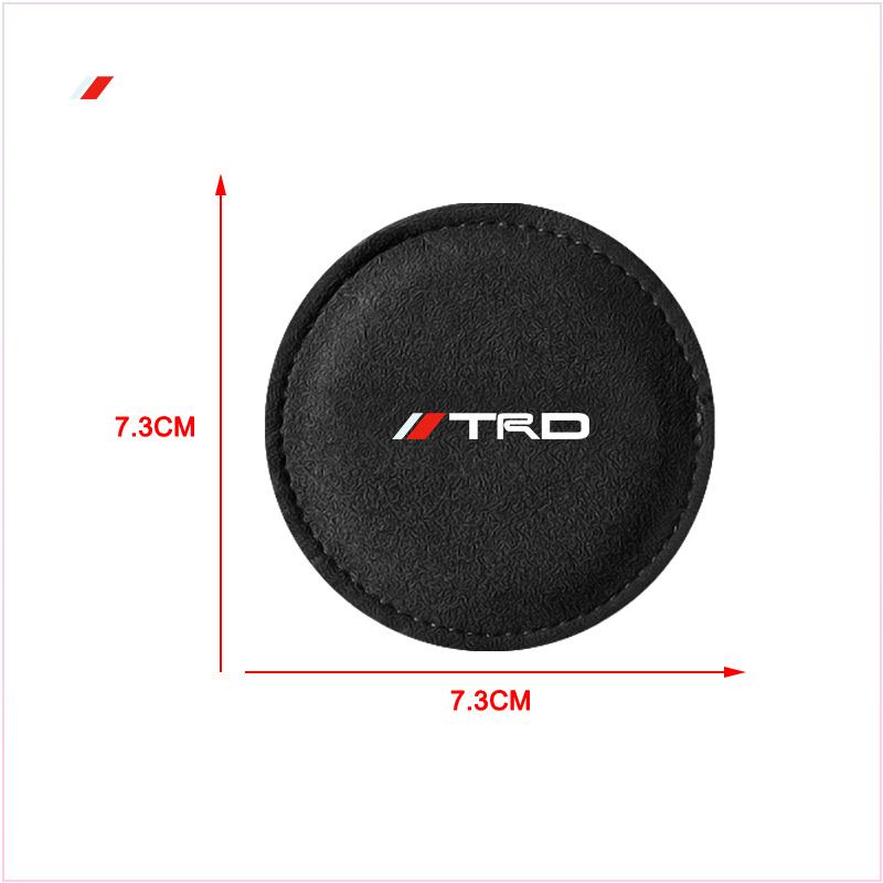 PU Leather Slot Non-slip Coaster Mat Emblem Car Cup Holder Pad for Toyota TRD GR Aygo Corolla Avensis Vios Yaris Mark-X Mirai Yaris
