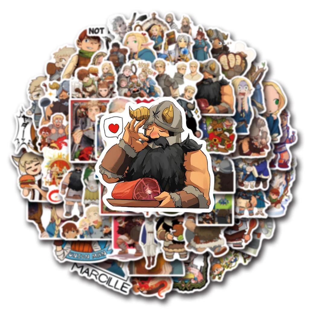 50 Anime Dungeon Graffiti Stickers for Suitcases, Notebooks, Phone Cases, and Journals