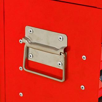 20-Inch Steel Tool Box with Drawers – Tool Storage Box with Metal Latch – Powder-Coated Tool Cabinet (RED)