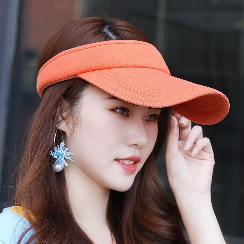 Empty top hat Women's sunscreen hat Outdoor running visor Solid color topless sports hat Couple men's and women's caps