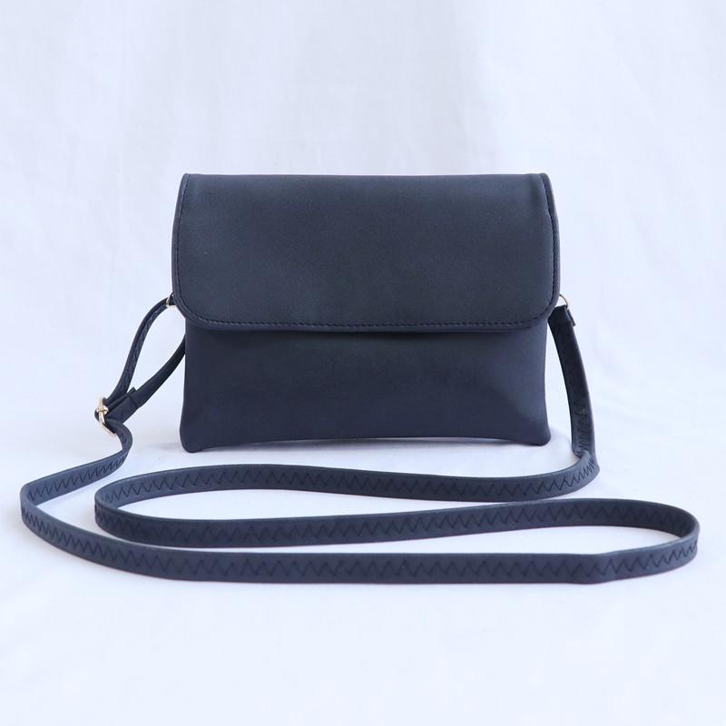IELGY Ladies Diagonal Bag Frosted Leather Solid Color Mobile Phone Bag