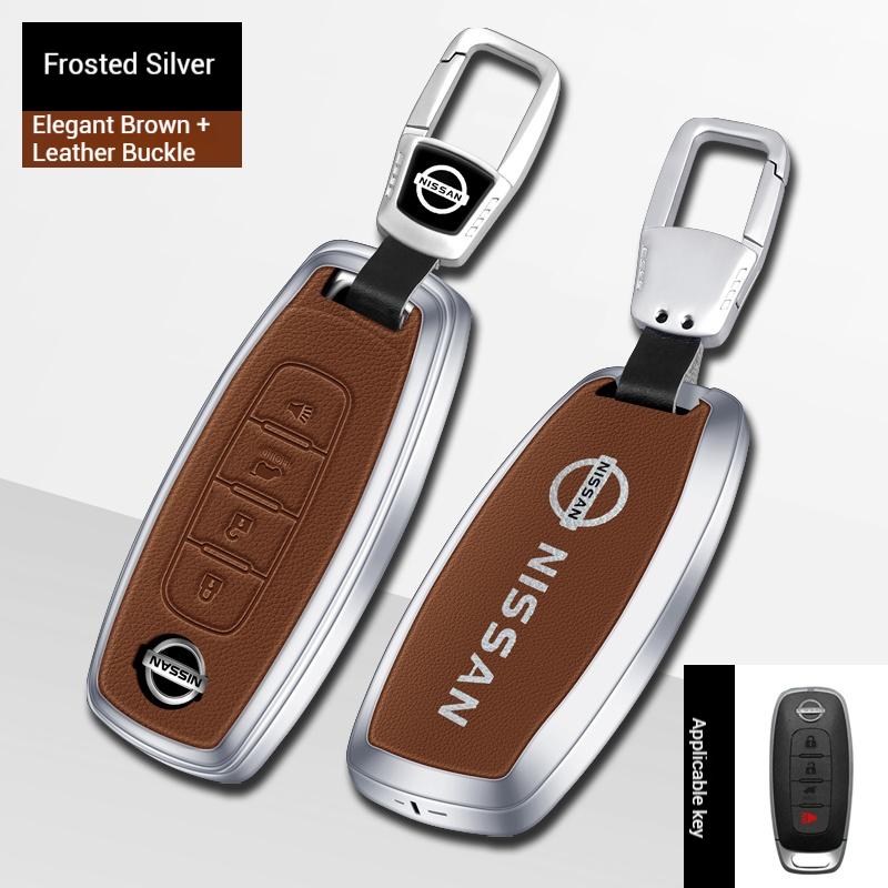 Car Zinc Alloy Key Case Key Bag Car Metal Key Shell For Nissan X-Trail Tiida Teana Juke Leaf Micra Almera Qashqai Sentra Serena