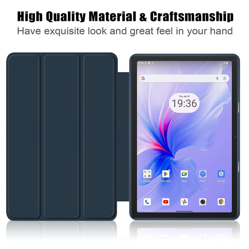For Blackview Tab 16 Pro Case Auto Sleep/Wake PU Leather Flip Tablet Cover Triple-Fold Stand