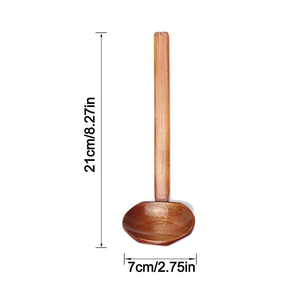 

Durable Big Strainer Long-Handled Spoon Wood Handle Durable Japanese Spoon Anti-scald Ramen Spoon Japanese Tableware