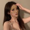 Retro Masquerade Mask Luxury Veil Mask Bohemian Style Face Chain  for Women