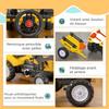 Pedal Backhoe Tractor with Trailer, Shovel and Rake, for Ages 3+, Yellow and Black