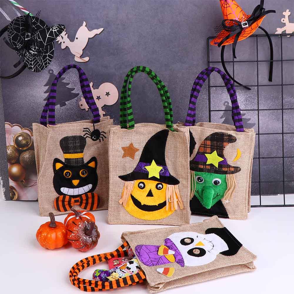 Kids Ornament With Handle Trick Or Treat Gift Pouch Halloween Decoration Candy Bag Tote Bag