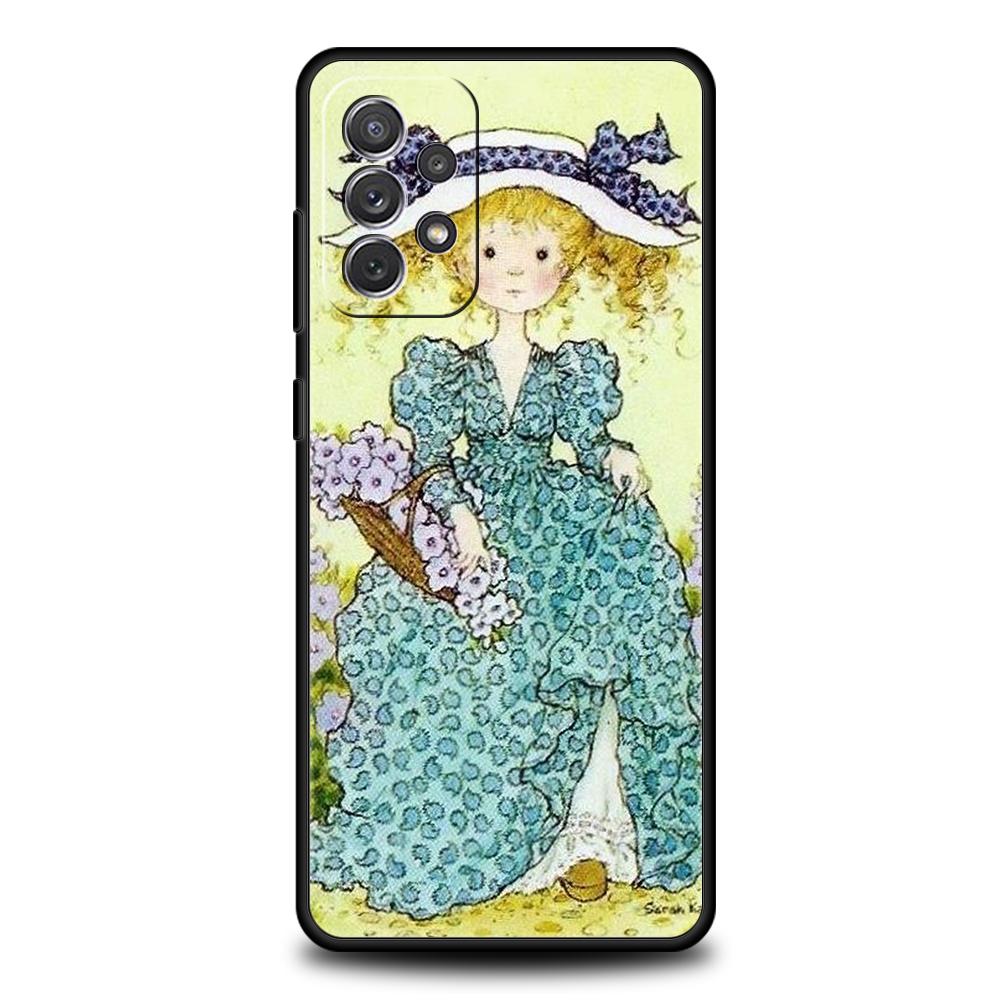 Phone Case for Samsung Galaxy A55/A35/A15/A14/A13/A25/A71/A72/A73/A32/A33/A52/A52S/A41/5G Soft TPU Shell Sarah Kay Girls Cute