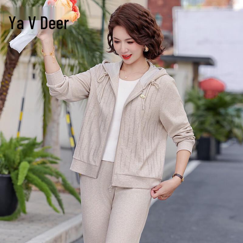 Yalu Women s Summer Hooded Sweatshirt Two-Piece Set 2XL