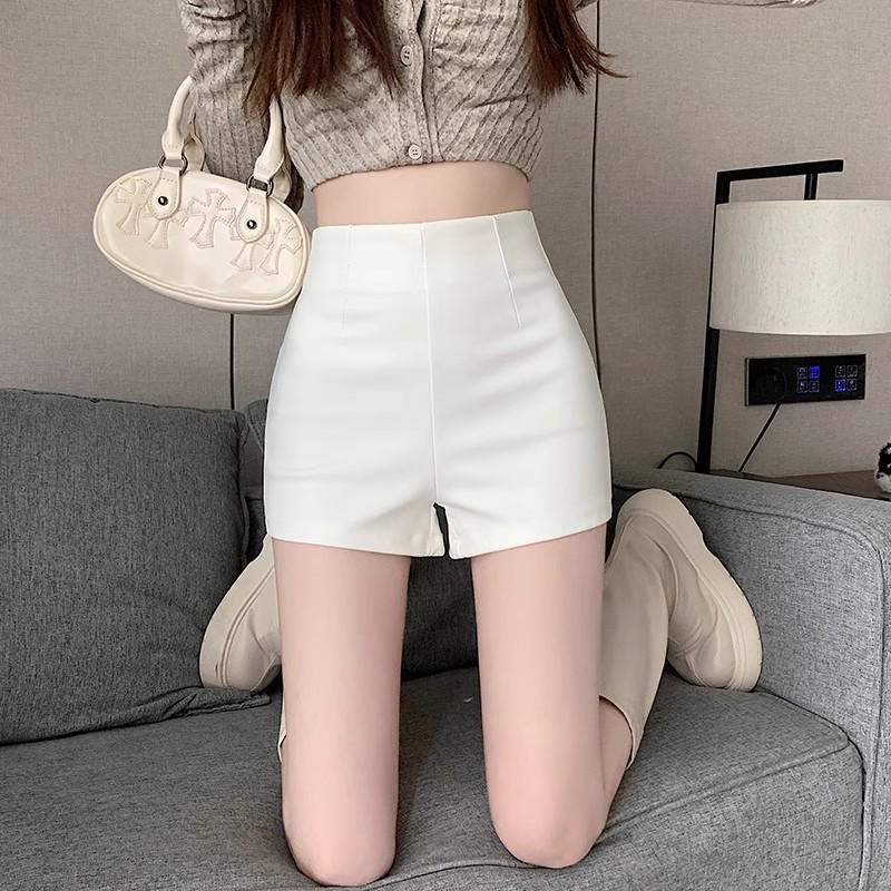 

Женские повседневные шорты белого цвета с высокой талией, лето 2024 г. — сексуальные, обтягивающие, прямые, обтягивающие живот S белый