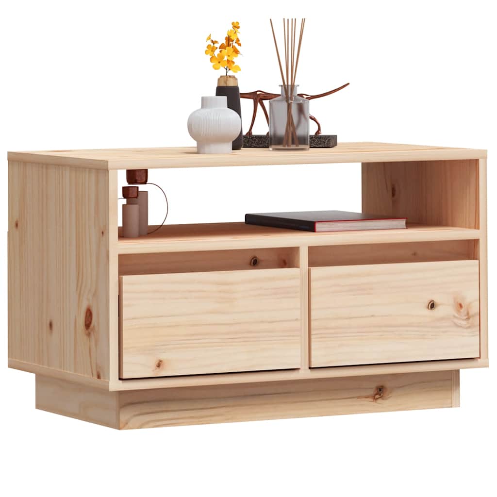 TV Stand 60 X 35 X 37 Cm Solid Pine Wood