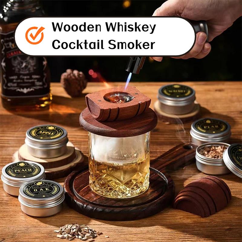 Filtru Butoi de Vin din Lemn Afumător Cocktail Kit Premium Afumător Cocktail Whiskey Ustensilă de Afumat din Lemn Bucătărie Bar Accesoriu Whiskey