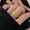 Vintage Brushed Metal Matte Ring for Women Girl Gold Color Frosting Texture Zircon Engagement Design Jewelry Gifts Dropshipping