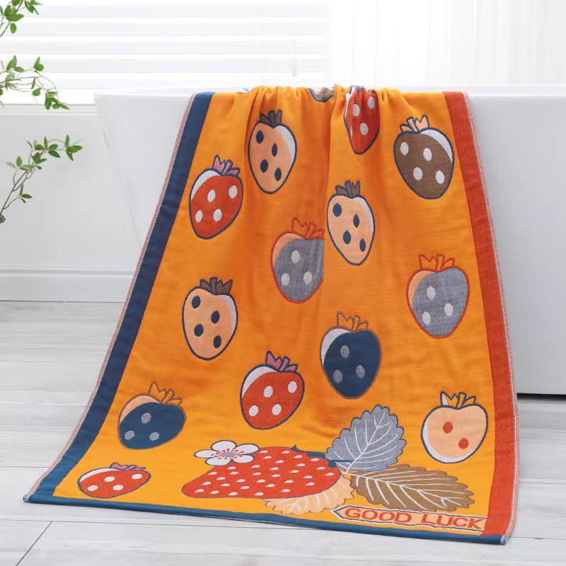 Chinese Style Four-Layer Cotton Gauze Bath Towel - Soft, Absorbent & Thick for Couples