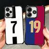 FootBall Number 7 10 19 Plating Phone Case For Xiaomi Redmi Note 14 15 Pro Plus 13 12 11 11S 11T 10 9S 9 5G Anti-Fall Airabag Co