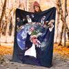 Mr. Worldwide Flannel Blanket Soft All-Season Throw, Design for Camping, Car Travel, Hiking Sofa, Bed, Office Perfect Gift for Parties
