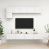 5 Piece Wall Mounted TV Cabinet Set White Particleboard