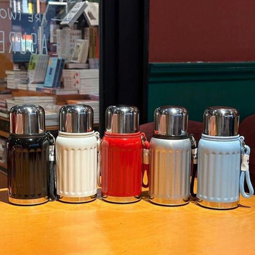 Keep Warm and Cold Mini Thermos Cup 450ml Coffee Tea Cup Fashionable Dual Drink Thermos  Daily Use