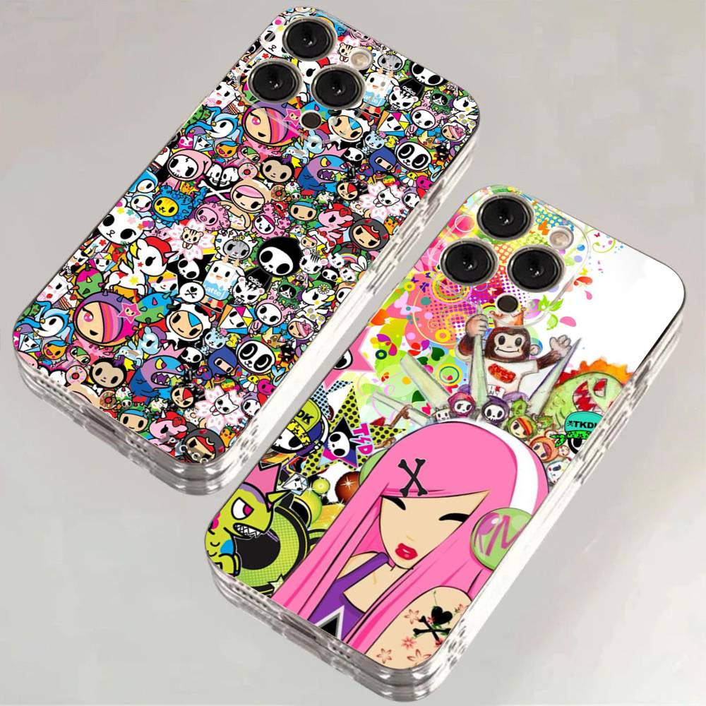 Japan T-Tokidokis Genomskinligt Telefonfodral För iPhone 17 16 15 11 12 13 14 Pro Max Mini Mjukt TPU Silikon Plus