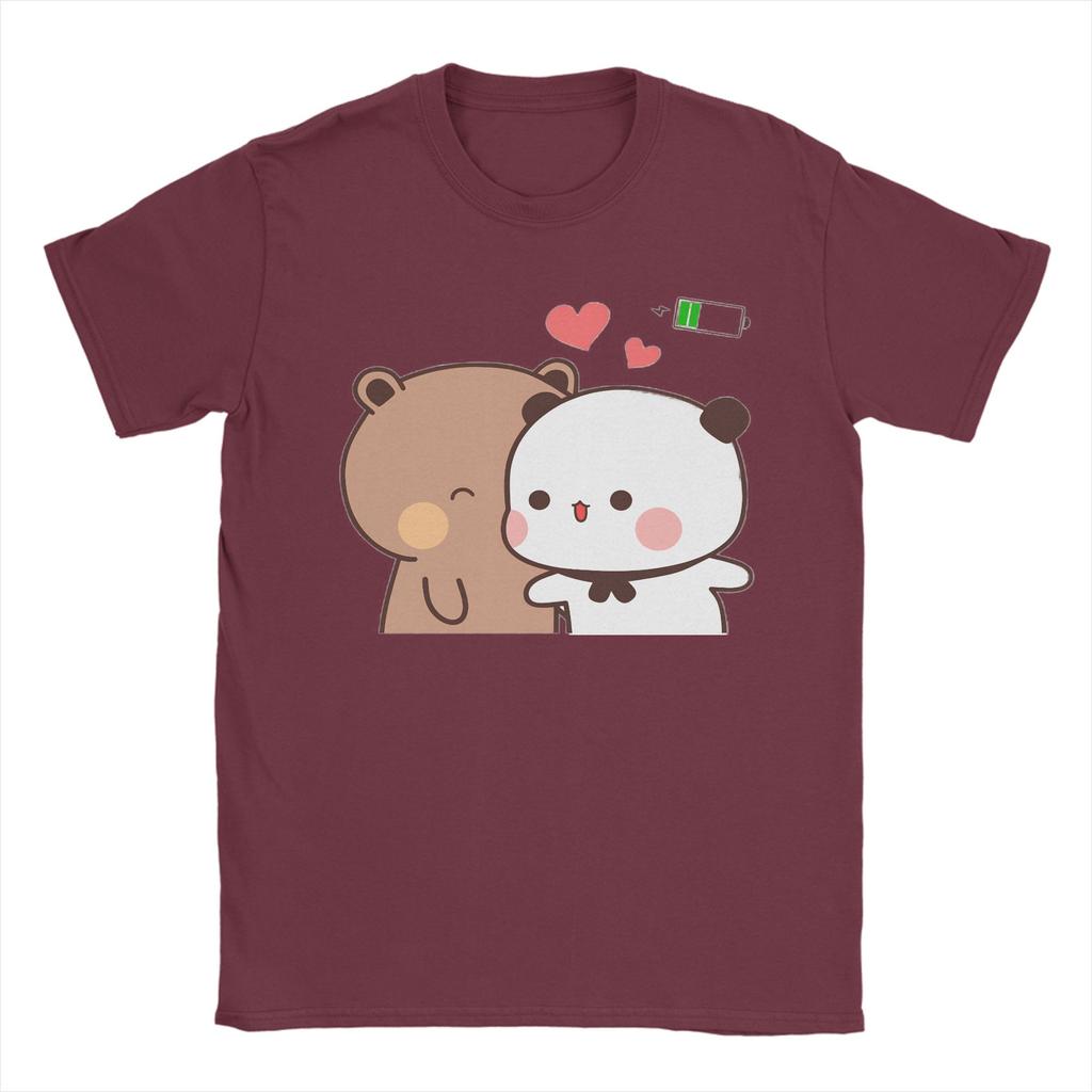 Kawaii Bubu Dudu Couple Pandas TShirt Unisex  Amazing 100 Cotton Tees Round Collar Short Sleeve T Shirts Gift Idea Clothing