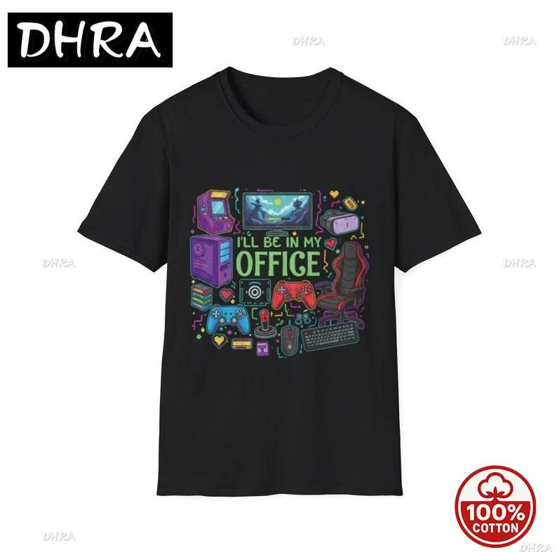 I Wil Be in My Office Gamer TShirt Funny Gaming Setup Tee Gift for Gamer Printed Daily Short Sleeve TShirts Female TShirt S