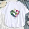 Moda Harajuku Calle de Verano ropa para mujer Camiseta con Estampado de Dibujos animados chica suave acogedora Casual linda manga corta Camisa Kawaii