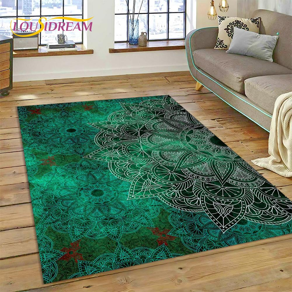 Meditace Mandala Bohemia Duch Přírody Jógový Koberec Kobereček pro Domácí Obývací Pokoj Ložnici Pohovku Dekorace, Oblastní Koberec Protiskluzová Podložka