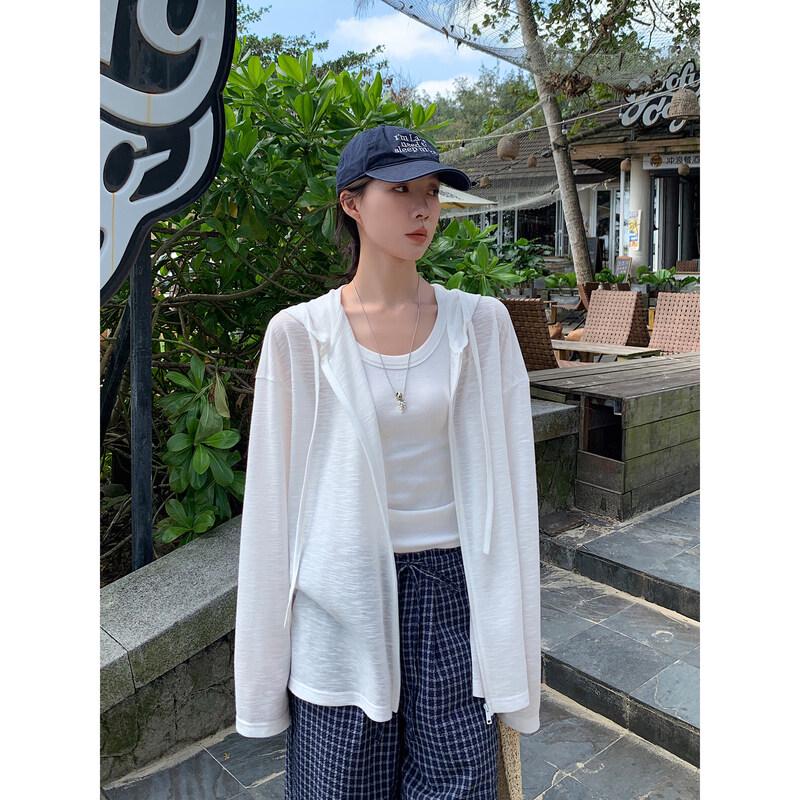 ICH MODE Women s Thin UV Protection Hooded Cardigan L