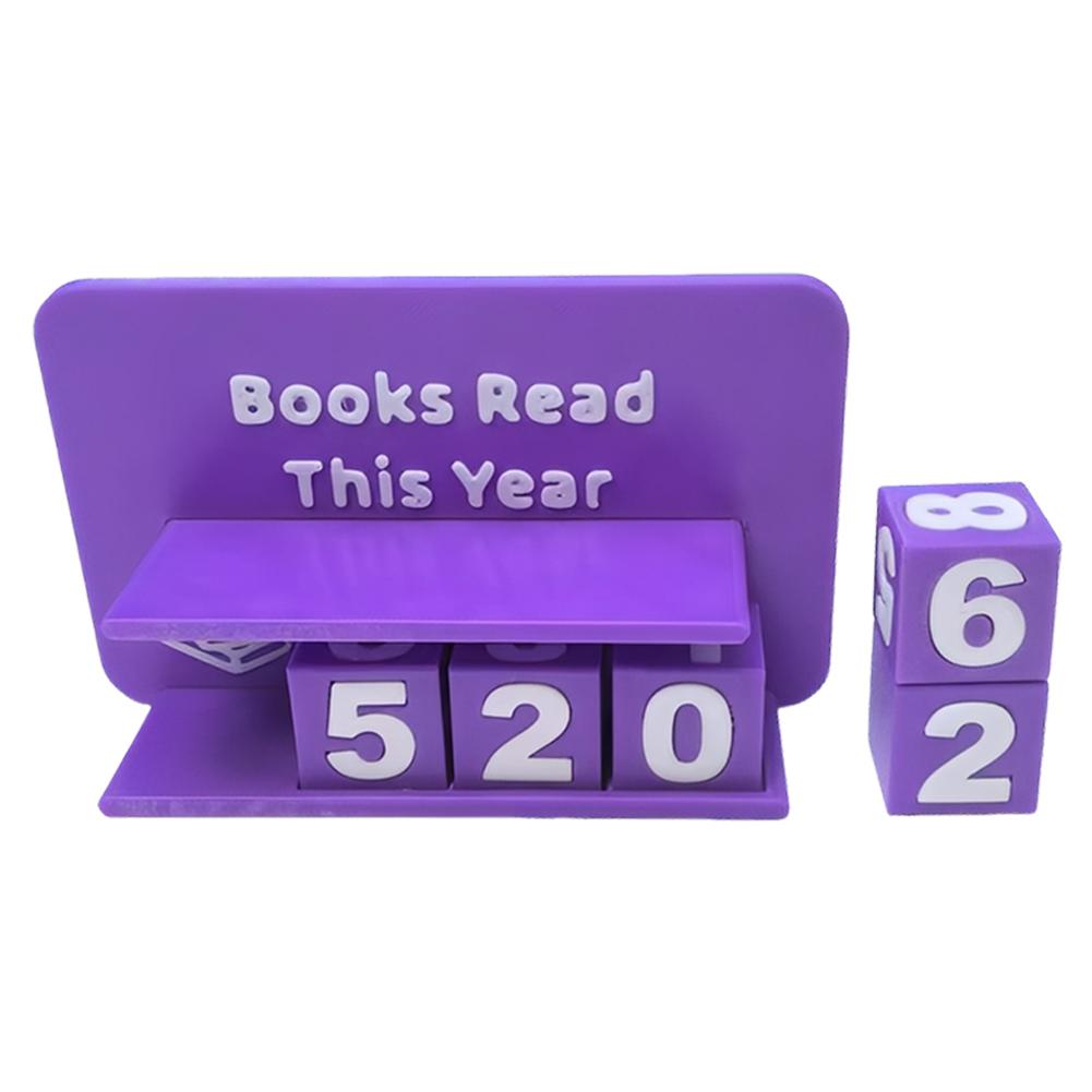 Books Read This Year Book Read Tracker 3D Printed Library Decor Ornament Wear Resist Book Counter Sign Sign Up To 999 Books
