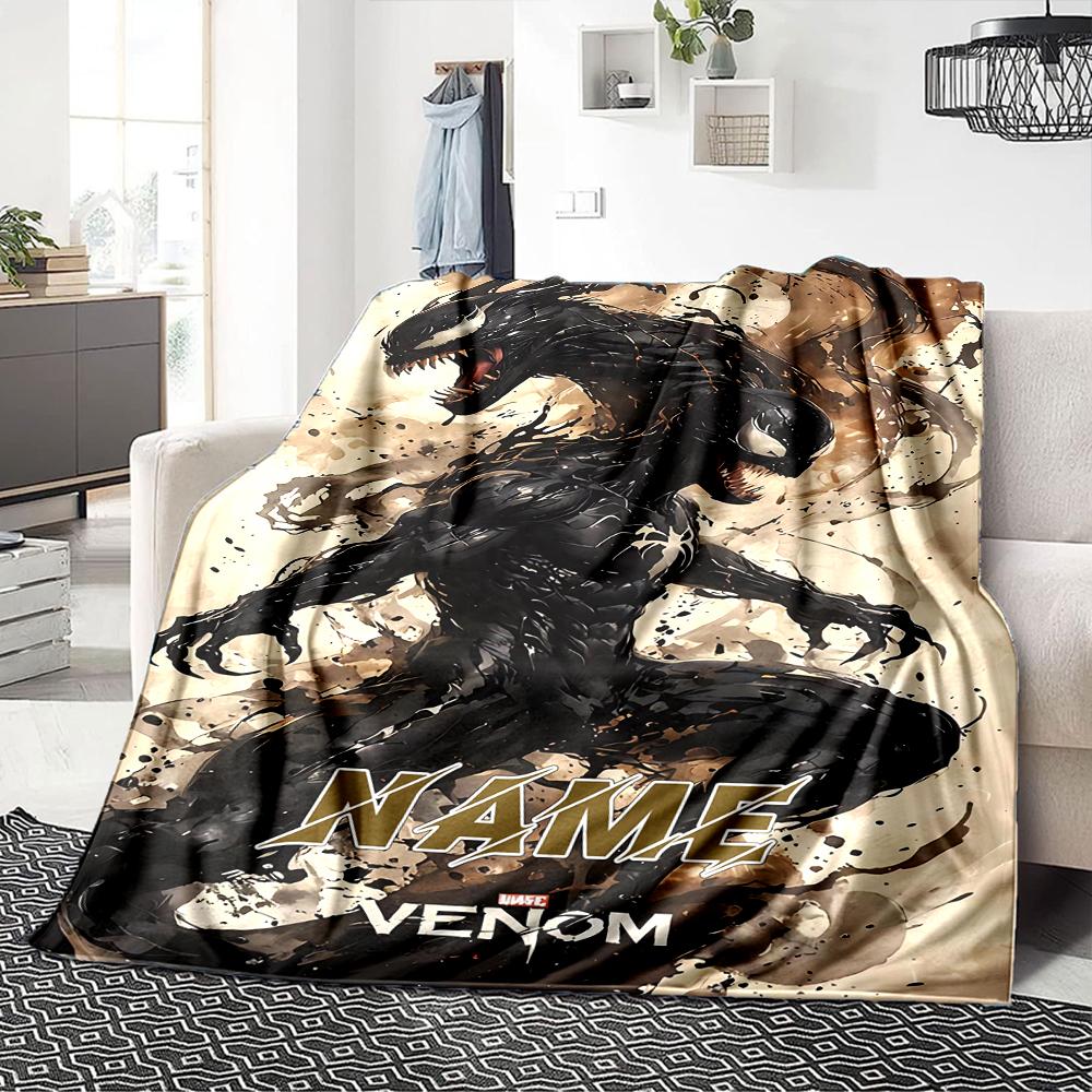 Custom Name Venom Artwork blanket for Couch & Bed, Plush Cozy Fuzzy Blanket Super Soft & Warm Blankets for Fall and Winter. 09089