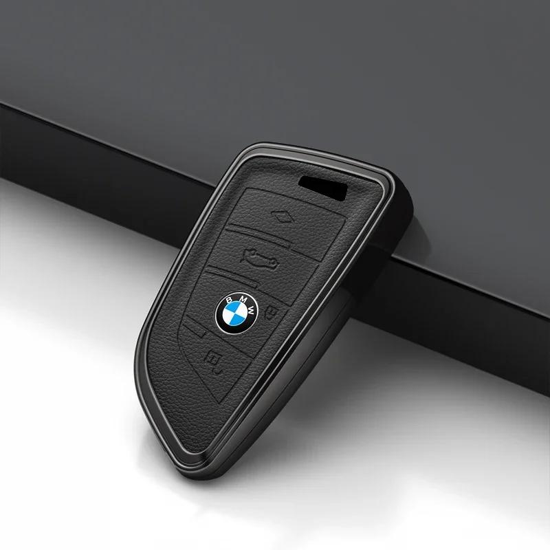 BBJH7 Car Key Case for BMW 216i F46 X1 X2 X3 X5 X6 GT 2 5 6 7 Series 3 4 Buttons Smart Keyless Remote Control Fobs Protector Cover