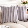New Faux Rabbit Fur Square Cushion Cover Big Thick Striped Super Soft Solid Color Pillow Cover Sofa Decor Cushion Covers 2026