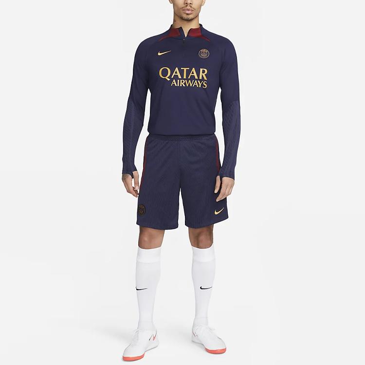 Nike Colorblock Logo Elastic Waist Football Shorts Paris Saint-Germain Edition Men Bottoms Navy DX3193-498