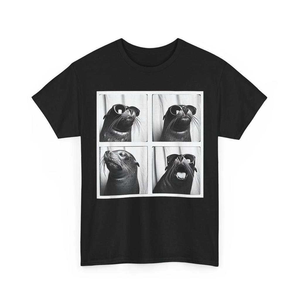 Seal with Sunglasses Cool Sea Lion Ocean Animal Photobooth T-Shirt
