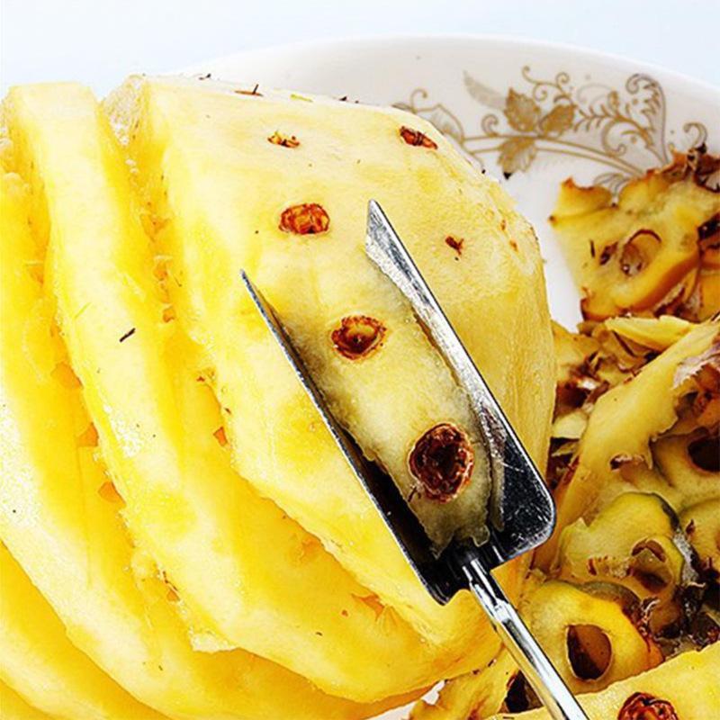 1pc V Shape Pineapple Slicer Stainless Steel Pineapple Eye Peeler Pineapple Seed Remover Knife Fruit Tool